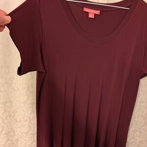 EUC Woman Within Burgundy Maxi Dress 14/16